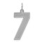 Sterling Silver Large Satin Number 7 Charm Pendant Jewerly 25mm x 11mm